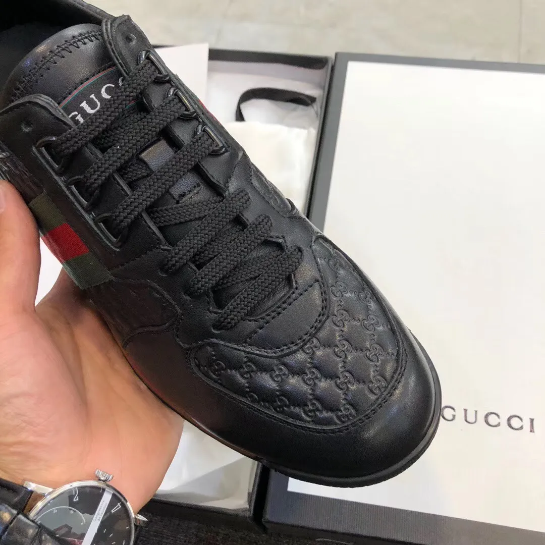 Men's men's shoes 💰440 [New style] 🎍🎍Gucci - the same model as the classic Gucci popular casual shoes counter, size: 38-45 imported cowhide upper ➕ imported cotton sheepskin, high-density latex pad for the feet, rubber outsole, best-selling hot 🔥